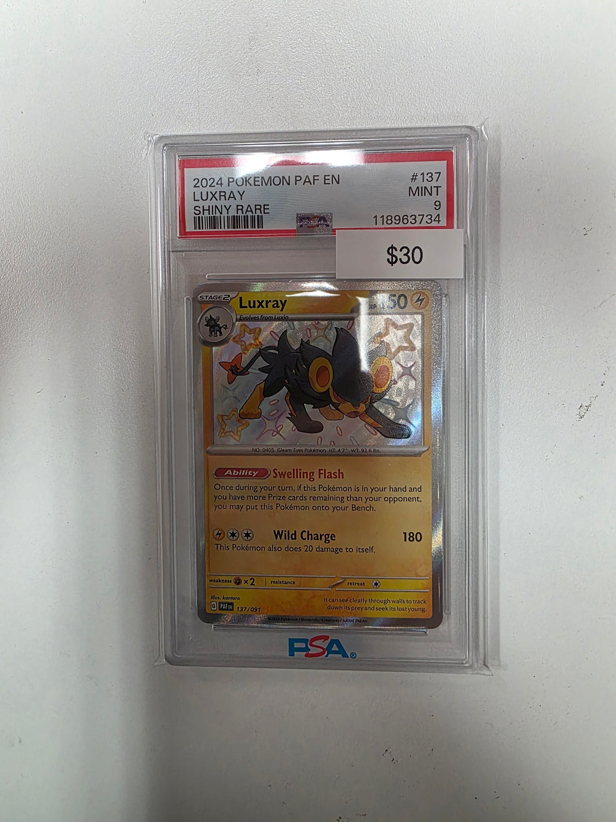 Pokemon Luxray shiny rare 137/091 PSA 9