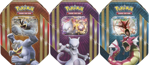 2016 Triple Power Machamp & Shiny Gyarados & Mewtwo EX Full Set Tin